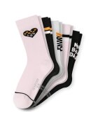 SCHIESSER Set de sosete lungi cu imprimeu - 10 perechi - Alb/Negru/Roz
