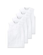 SCHIESSER Set de top-uri cu decolteu la baza gatului si model uni - 4 piese - Alb
