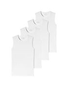 SCHIESSER Set de topuri de casa cu decolteu la baza gatului - 4 piese - Alb