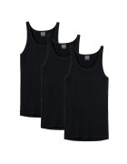 SCHIESSER Set de topuri din bumbac - 3 piese - Negru