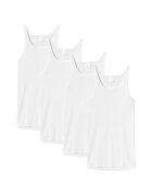 SCHIESSER Set de topuri din bumbac Feinripp - 4 piese - Alb
