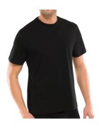 SCHIESSER Set de tricouri cu decolteu la baza gatului - 2 piese - Negru
