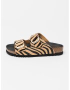 Scholl Papuci cu animal print Noelle - Negru/Maro deschis