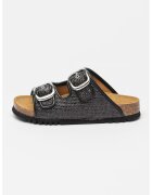 Scholl Papuci cu catarama Noelle - Negru/Argintiu