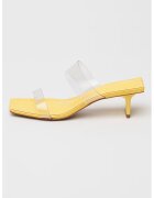 Schutz Papuci cu toc si model transparent Ariella - Galben pal