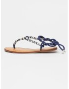 Schutz Sandale cu bareta separatoare si model infasurabil Claire - Albastru indigo/Alb murdar