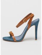 Schutz Sandale din piele cu catarame Aurora - Albastru inchis/Caramel