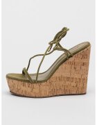 Schutz Sandale din piele cu talpa wedge Calabria - Verde feriga
