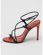 Schutz Sandale din piele cu toc clasic Malta - Negru/Caramiziu