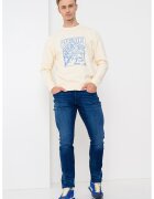 Scotch & Soda Bluza de trening relaxed fit din bumbac - Albastru/Bej deschis
