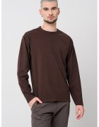Scotch & Soda Bluza uni din bumbac - Maro inchis
