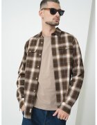 Scotch & Soda Camasa din bumbac cu buzunare si model in carouri - Maro/Maro nisip/Alb murdar