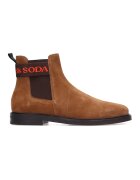 Scotch & Soda Ghete Chelsea de piele intoarsa - Maro scortisoara/Portocaliu mandarina