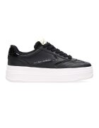 Scotch & Soda Pantofi sport flatform de piele si piele ecologica - Negru