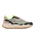 Scotch & Soda Pantofi sport wedge cu garnituri de piele intoarsa - Negru stins/Verde sparanghel