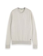 Scotch & Soda Pulover din lana Merinos cu decolteu la baza gatului Essentials - Crem