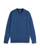 Scotch & Soda Pulover regular fit tricotat fin - Albastru inchis