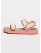 Scotch & Soda Sandale cu velcro si model floral Lydia - Roz/Verde lime