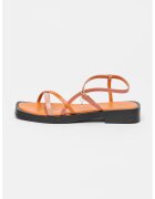 Scotch & Soda Sandale flatform din piele cu toc patrat - Coral/Portocaliu mandarina