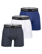 Scotch & Soda Set de boxeri cu banda logo in talie - 3 perechi - Alb/Albastru