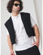 Scotch & Soda Tricou de bumbac cu decolteu polo - Alb optic