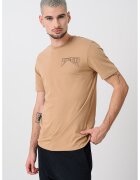 Scotch & Soda Tricou de bumbac organic cu logo pe piept - Caramel