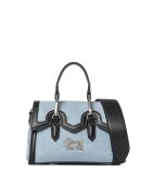  SECRET PON PON. - Geanta crossbody din denim cu garnituri din piele ecologica Lisandra Elite - Negru/Bleumarin