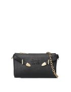  SECRET PON PON. - Geanta crossbody din piele ecologica cu bareta din lant - Negru