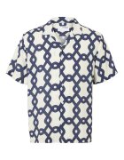 Selected Homme Camasa barbati 16088360 - Viscoza - Ecru/Bleumarin - Ecru/Bleumarin