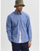 Selected Homme Camasa regular fit de bumbac organic si in - Albastru lavanda