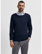 Selected Homme Pulover tricotat fin din amestec de lyocell si bumbac organic - Bleumarin