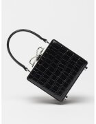 SELF-PORTRAIT Geanta minaudiere din piele cu funda cu cristale - Negru