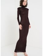 SELF-PORTRAIT Rochie bodycon cu maneci lungi - Maro inchis