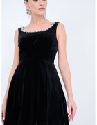 SELF-PORTRAIT Rochie din catfiea cu detaliu din strasuri - Negru