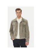 Serge Pariente Geaca din piele barbati JEANS JACKET SUEDE - Piele naturala - Gri - Gri
