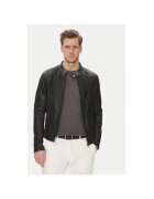 Serge Pariente Geaca din piele barbati LENI PERFORATED - Piele naturala - Negru - Negru