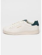 Sergio Tacchini Pantofi sport de piele ecologica cu garnituri de piele intoarsa - Verde englez/Alb murdar