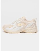 Sergio Tacchini Pantofi sport din material sintetic cu insertii de plasa - Alb/Bej deschis