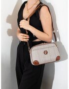 SilverPolo Geanta crossbody cu bareta detasabila - Alb/Maro
