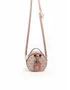 SilverPolo Geanta crossbody cu fermoar si model - Roz deschis