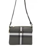 SilverPolo Geanta crossbody de piele ecologica cu in carouri - Negru - Alb/Negru stins - 21x27x10