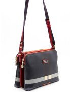 SilverPolo Geanta crossbody de piele ecologica cu model - Bleumarin