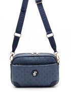 SilverPolo Geanta crossbody de piele ecologica cu model logo - Albastru