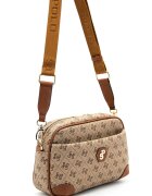 SilverPolo Geanta crossbody de piele ecologica cu model logo - Maro scortisoara