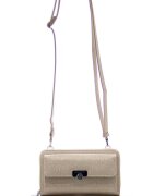 SilverPolo Geanta crossbody din piele ecologica cu aspect stralucitor - Bej