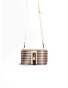 SilverPolo Geanta crossbody din piele ecologica cu bareta ajustabila si detasabila - Maro inchis/Bej