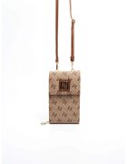 SilverPolo Geanta crossbody din piele ecologica cu model logo - Caramel/Bej deschis