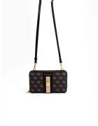 SilverPolo Geanta crossbody din piele ecologica cu model - Negru - Negru/Gri antracit - 11x19x5