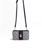 SilverPolo Geanta crossbody din piele ecologica - Gri deschis/Albastru inchis