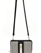 SilverPolo Geanta crossbody mica din piele ecologica - Alb/Negru